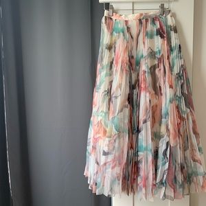 H&M Watercolour print A-Line Skirt